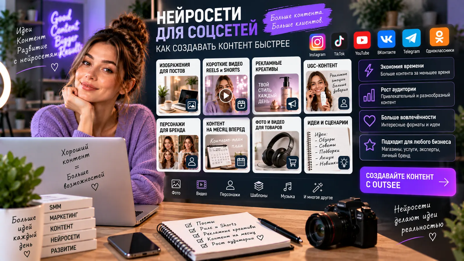 Нейросети для соцсетей: как создавать контент быстрее