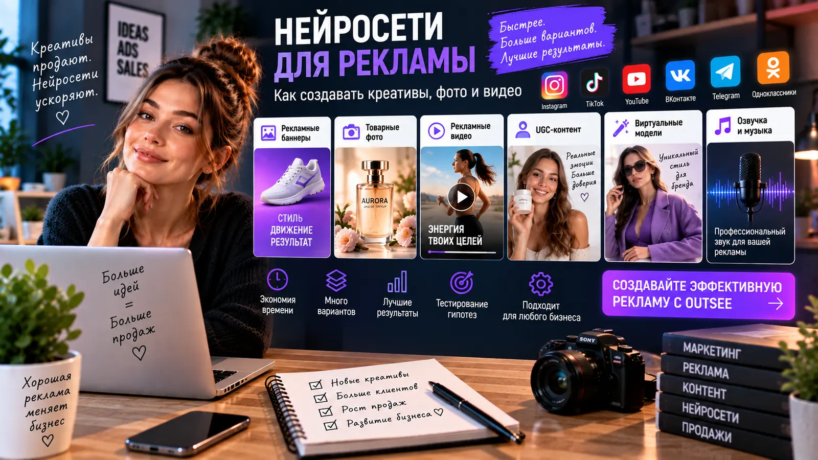 Нейросети для рекламы: как создавать креативы, фото и видео