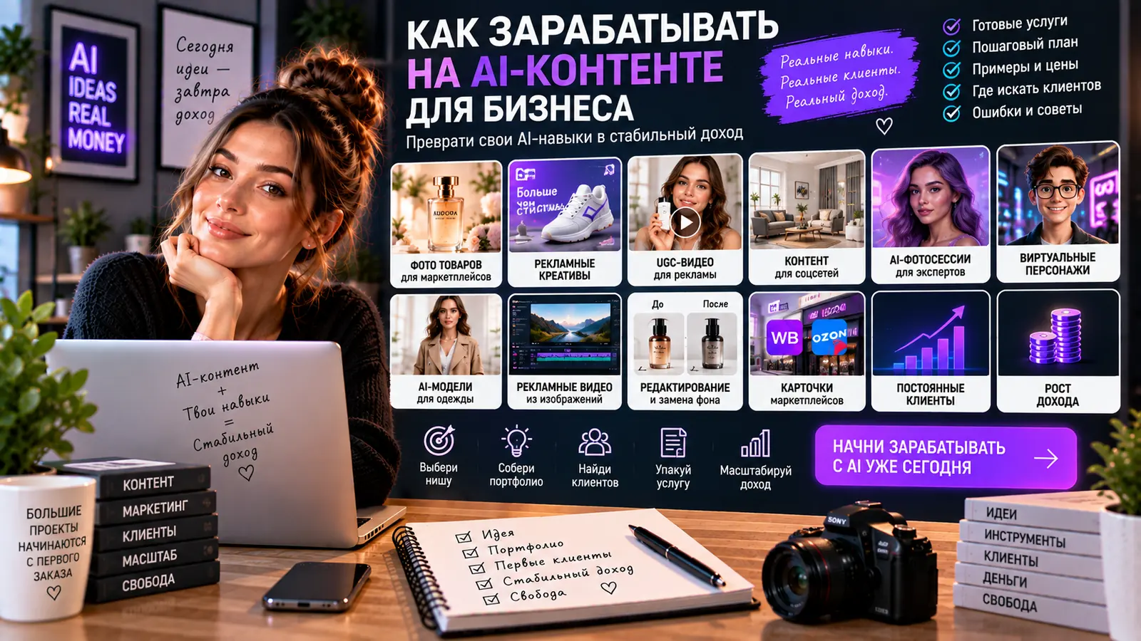 Как зарабатывать на создании AI-контента для бизнеса